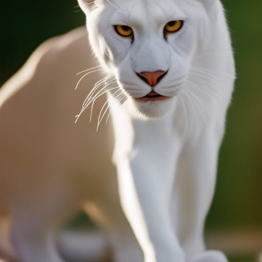 White Panther Portrait in Natural Light