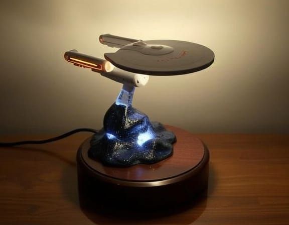 Starship Enterprise Illuminated by Space Resin Lamp