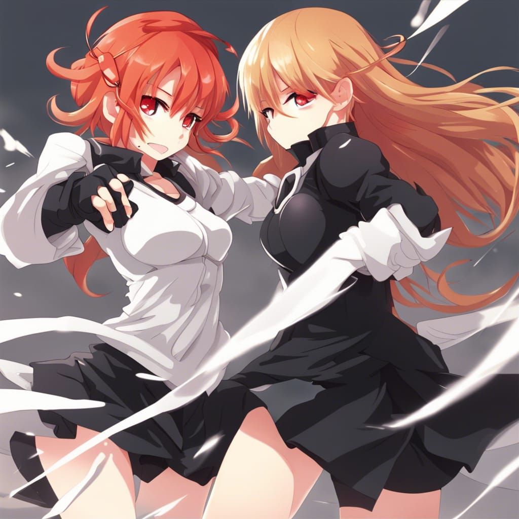 Anime Girls in Epic Battle: Manga Style