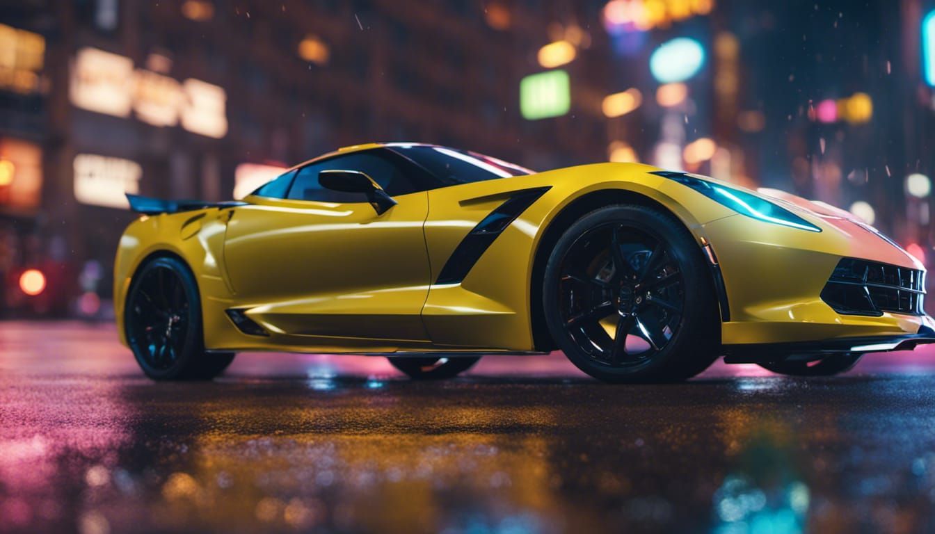 Yellow Corvette - Side View