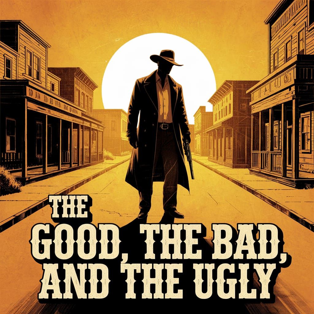 Western Town Under Golden Sunset