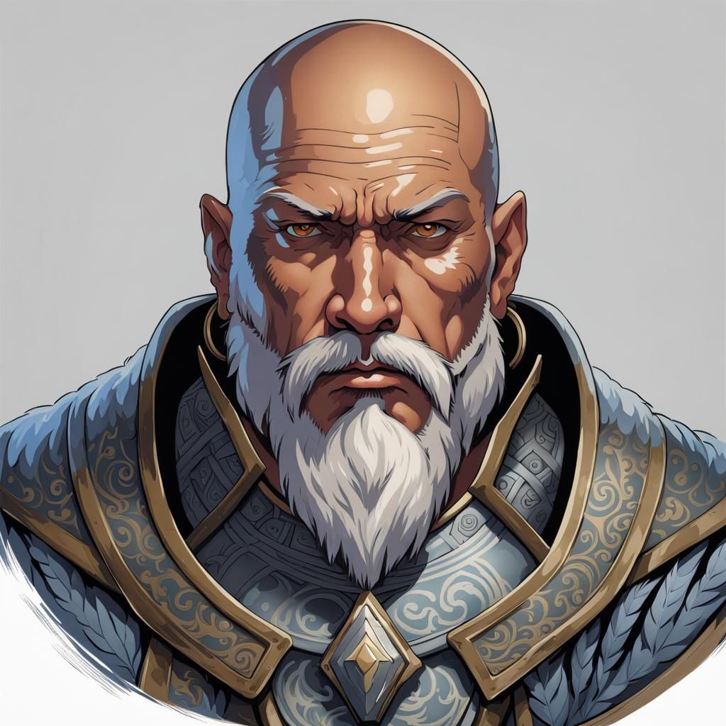 Goliath Warrior Portrait in Dragonlance Setting