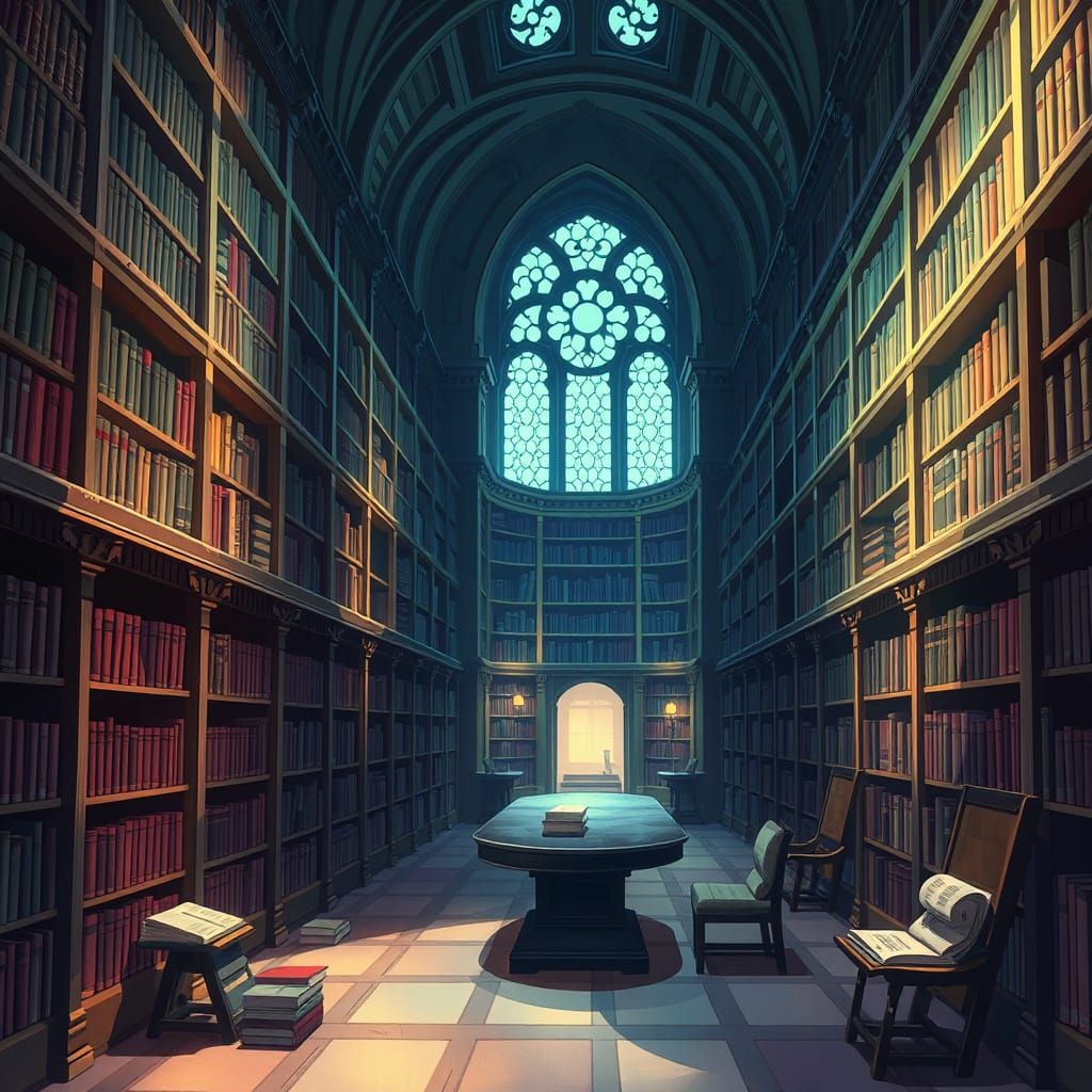 Anime Library Brought to Life with Cel-Shading