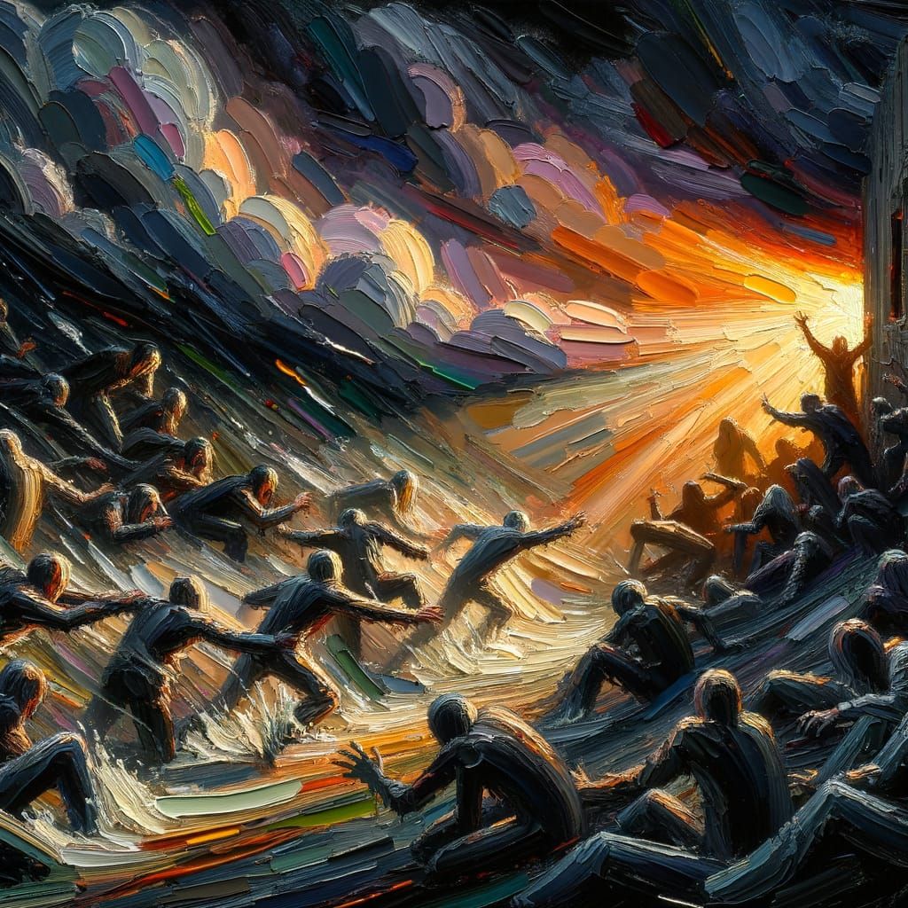 Neo-Expressionist Turmoil: Impasto Painting of Fear and Unce...