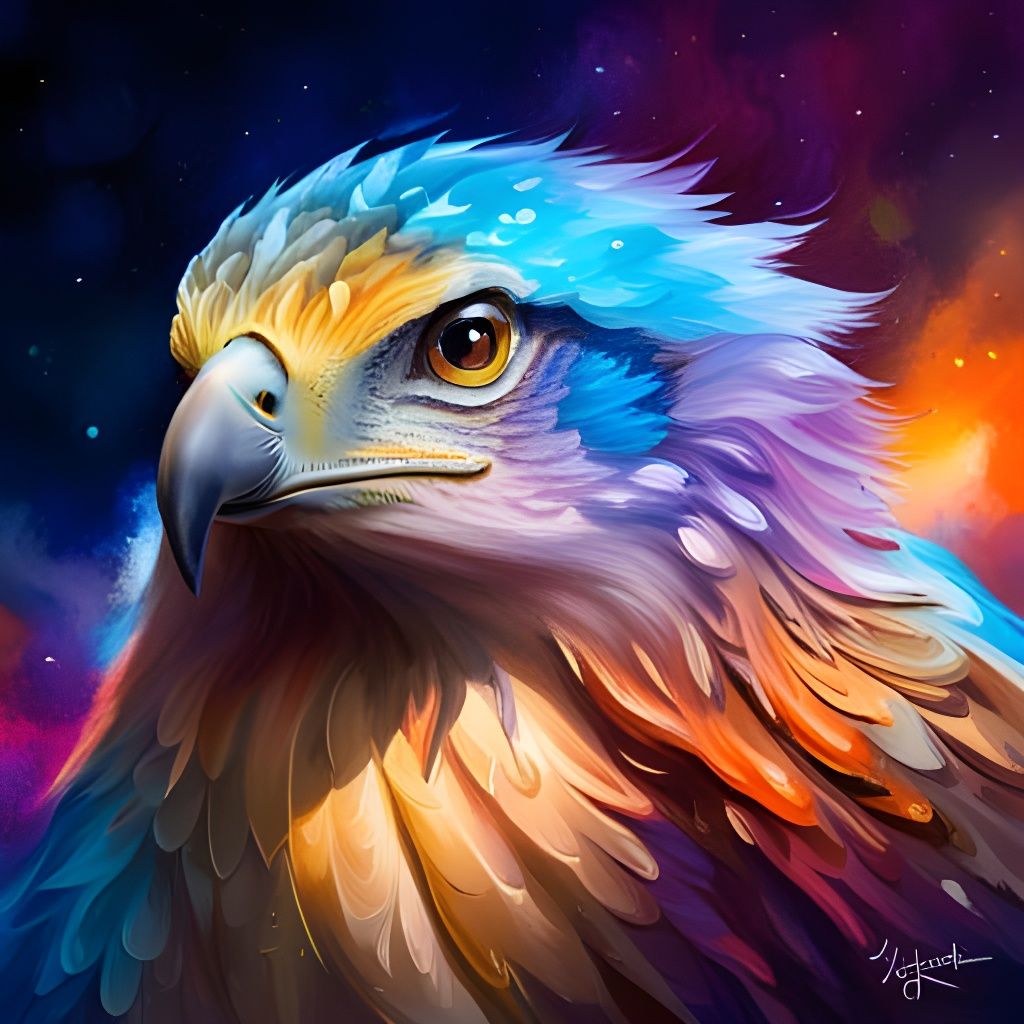 Galactic Hawk Graffiti Art in Ultra Detail