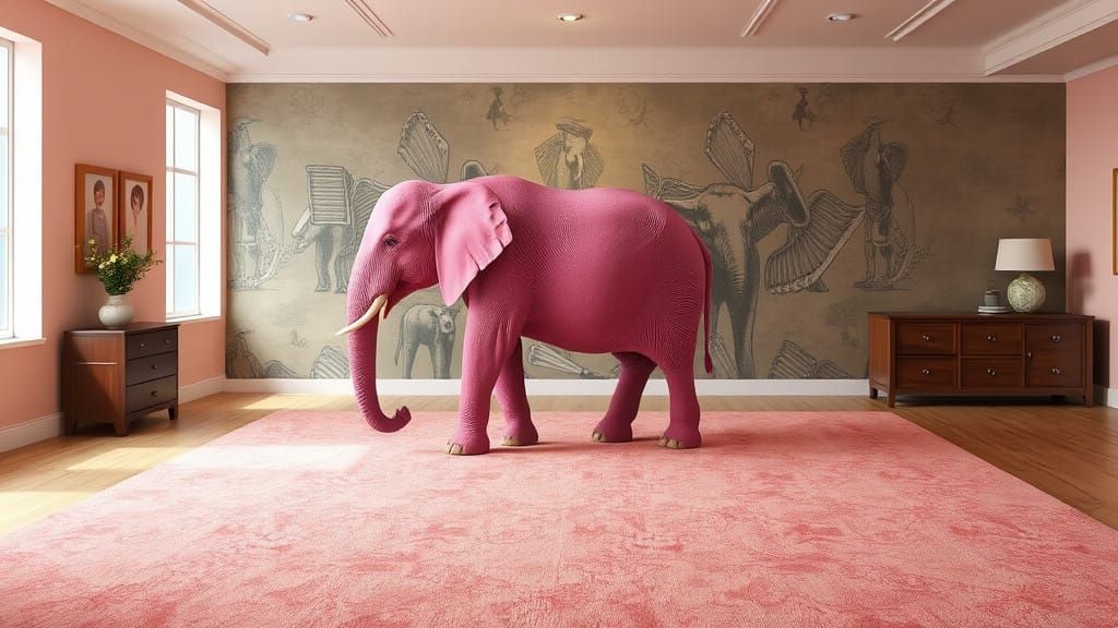 Abstract Black and White Scene in a Room