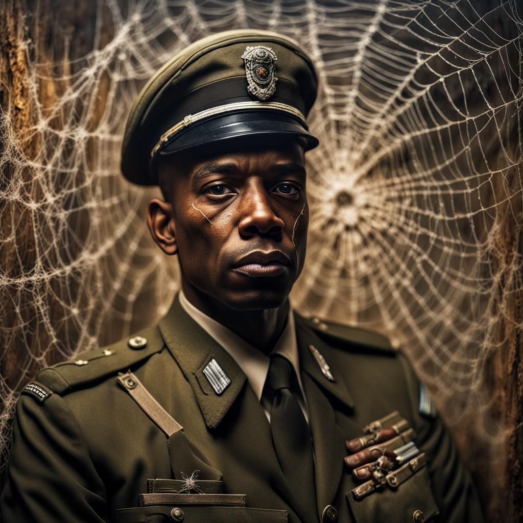 Hyperrealistic Portrait in Abandoned Room with Cobwebs