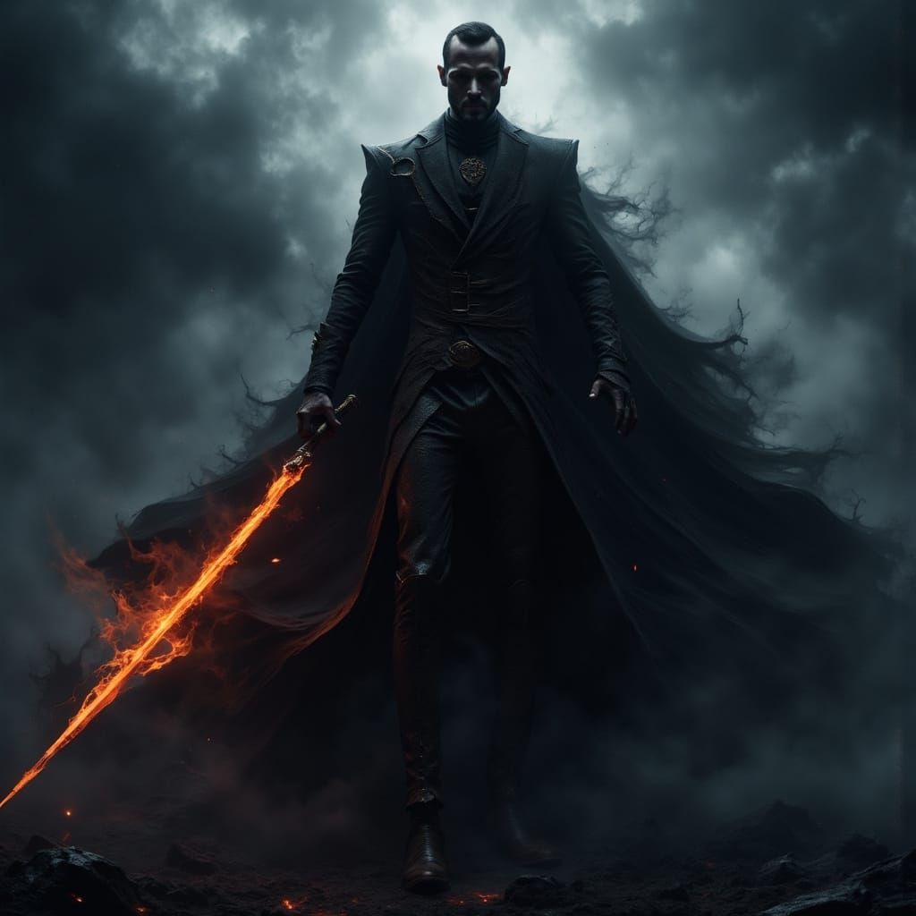 Shadow God Apparition with Fire Sword