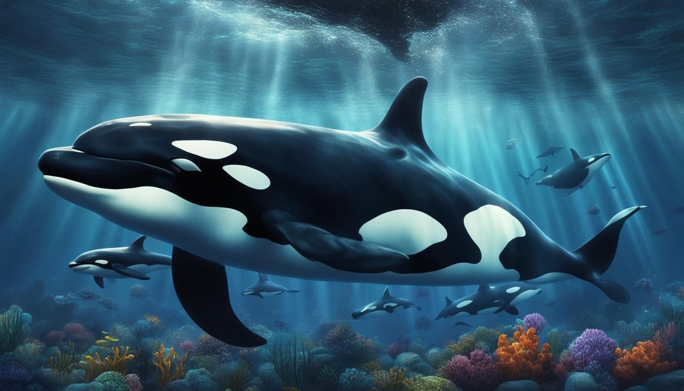 Killer whale-mom and her family