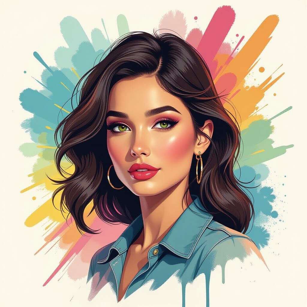 A pencil drawing in the technique of shading, mixed with hat...