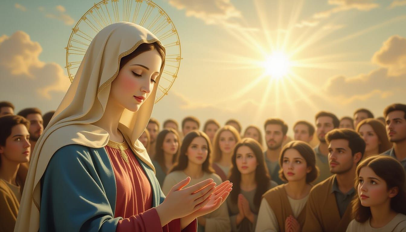 Renaissance Portrait of Mother Mary Offering Wisdom