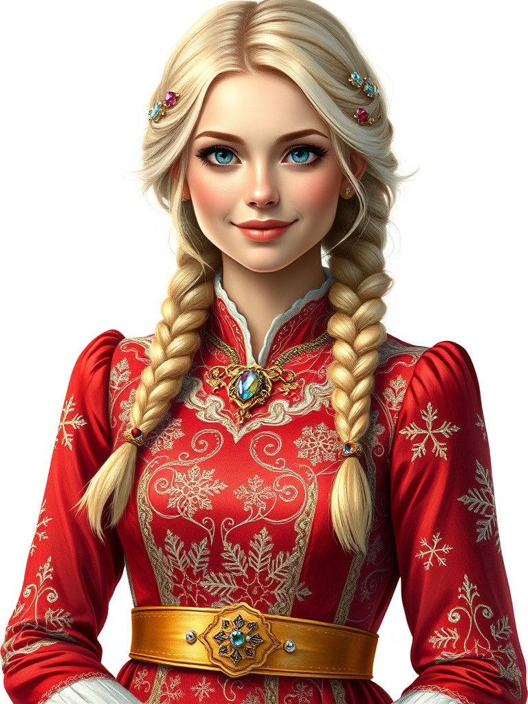 Christmas Beauty in Detailed Fantasy Digital Painting