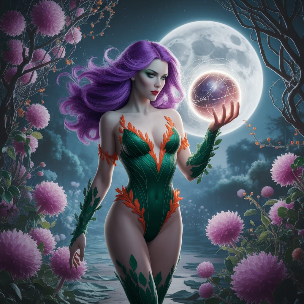 Poison Ivy Shines in Moonlit Garden of Whispers