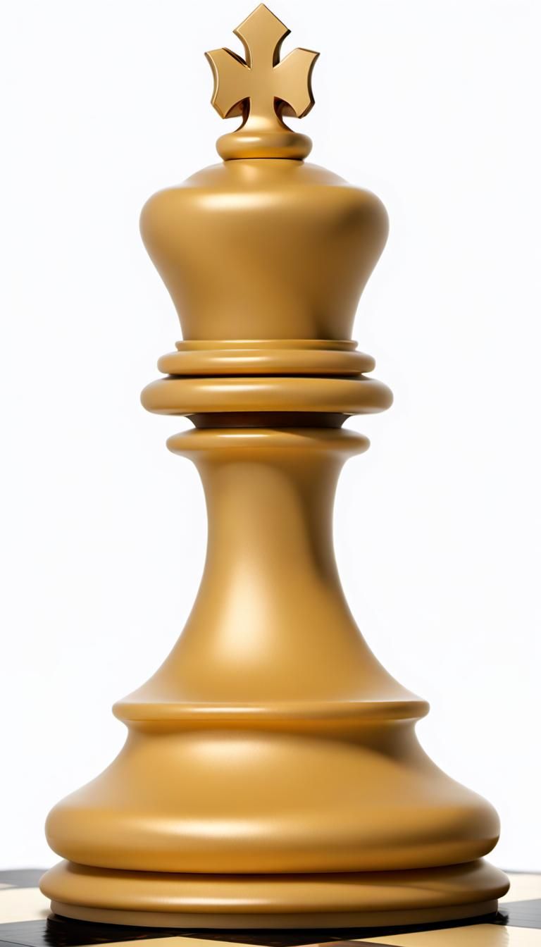 Hyperrealistic Chess King on Empty Board