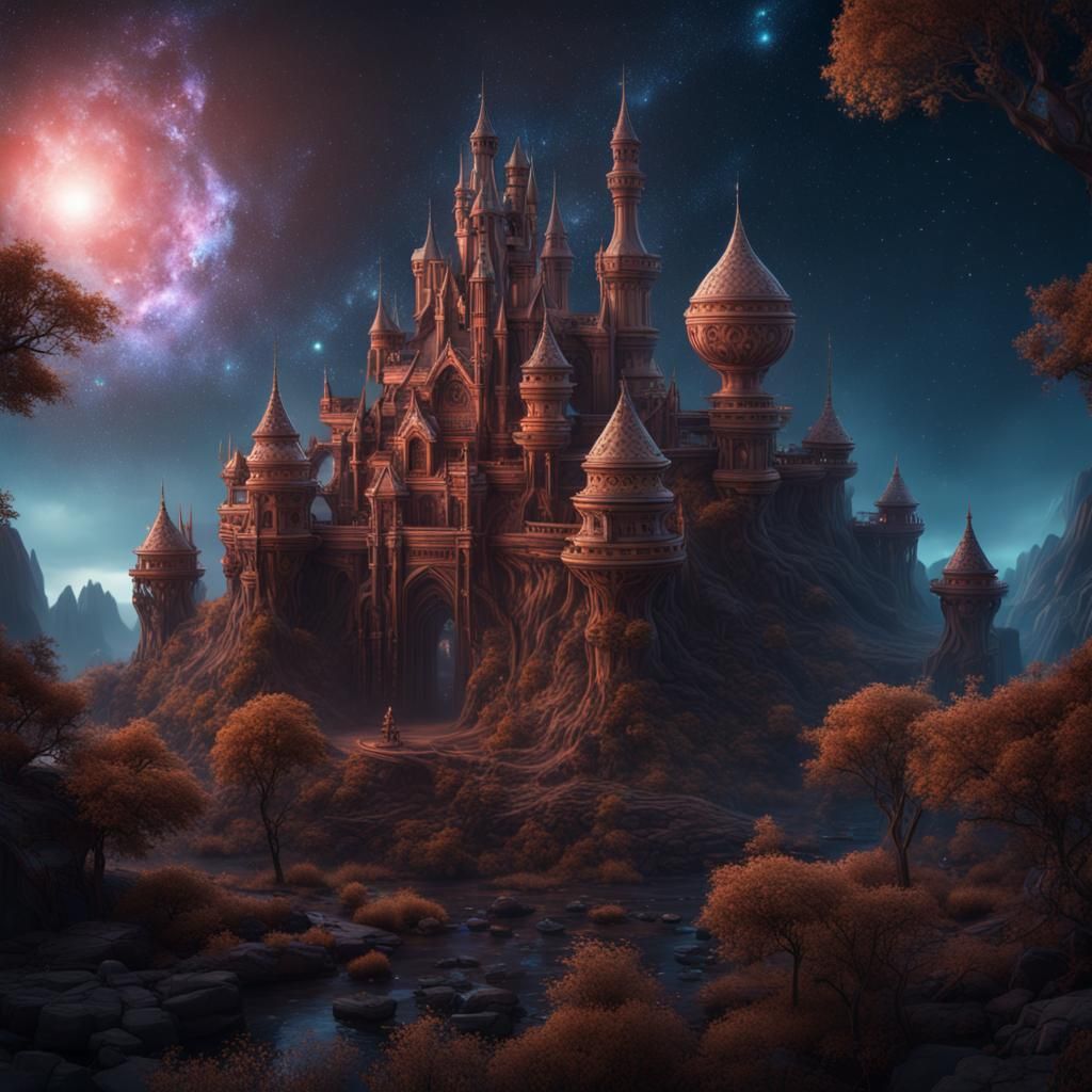 Stars Consume Castle: Detailed Matte Painting