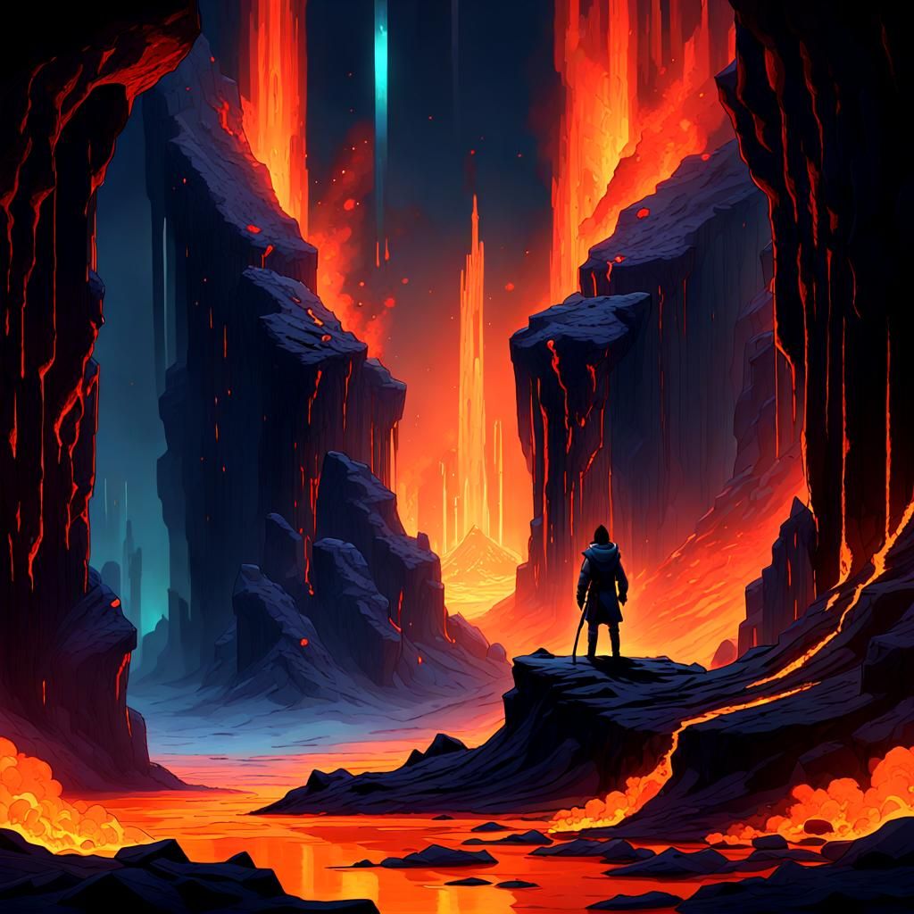 Eerie Nether Landscape in Dark Fantasy Style