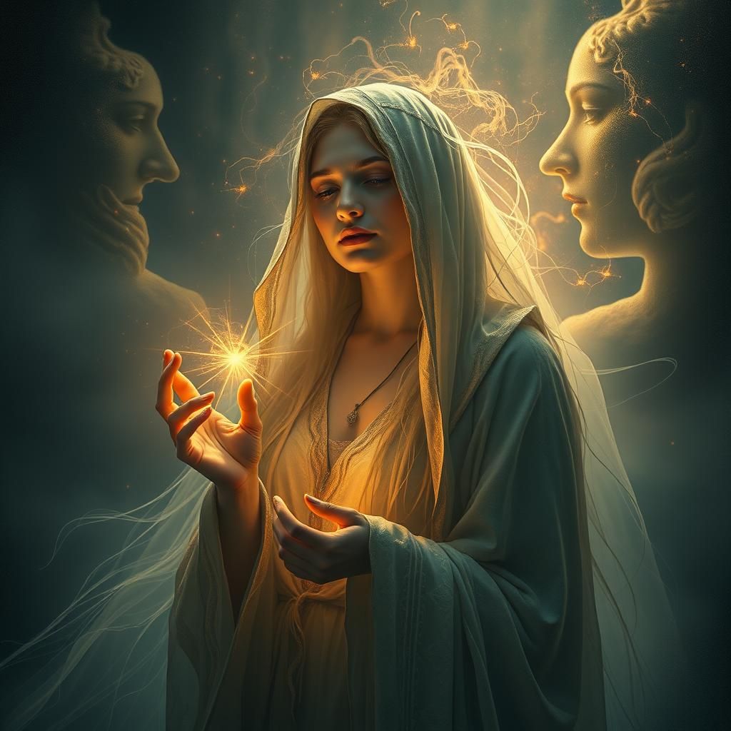 Ethereal Woman at Dream Realm Threshold