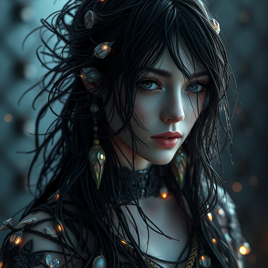 Ethereal Woman in Alien Landscape, Hyperdetailed Art