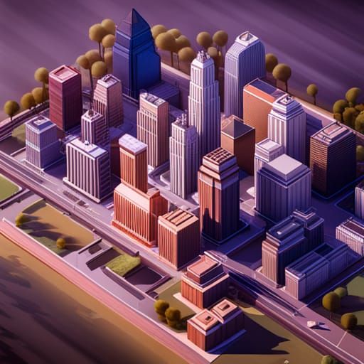 Isometric City in Macro World with Ray Tracing