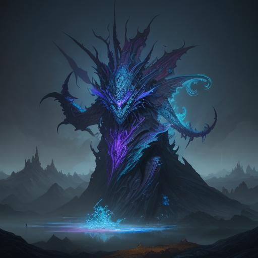 Detailed Shapeshifter Matte Painting in Deep Color