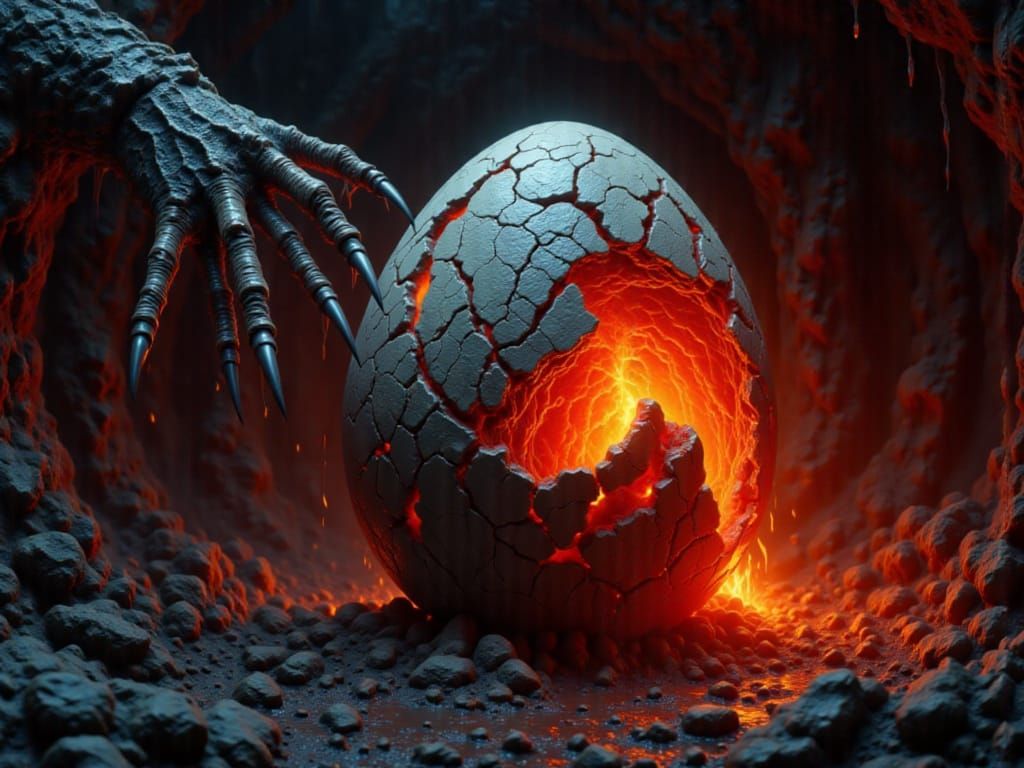 Freddy Krueger's Egg Hatching in Dark Cellar