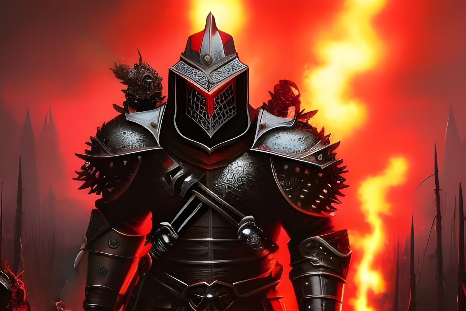 Apocalyptic Crusader in Black Armor