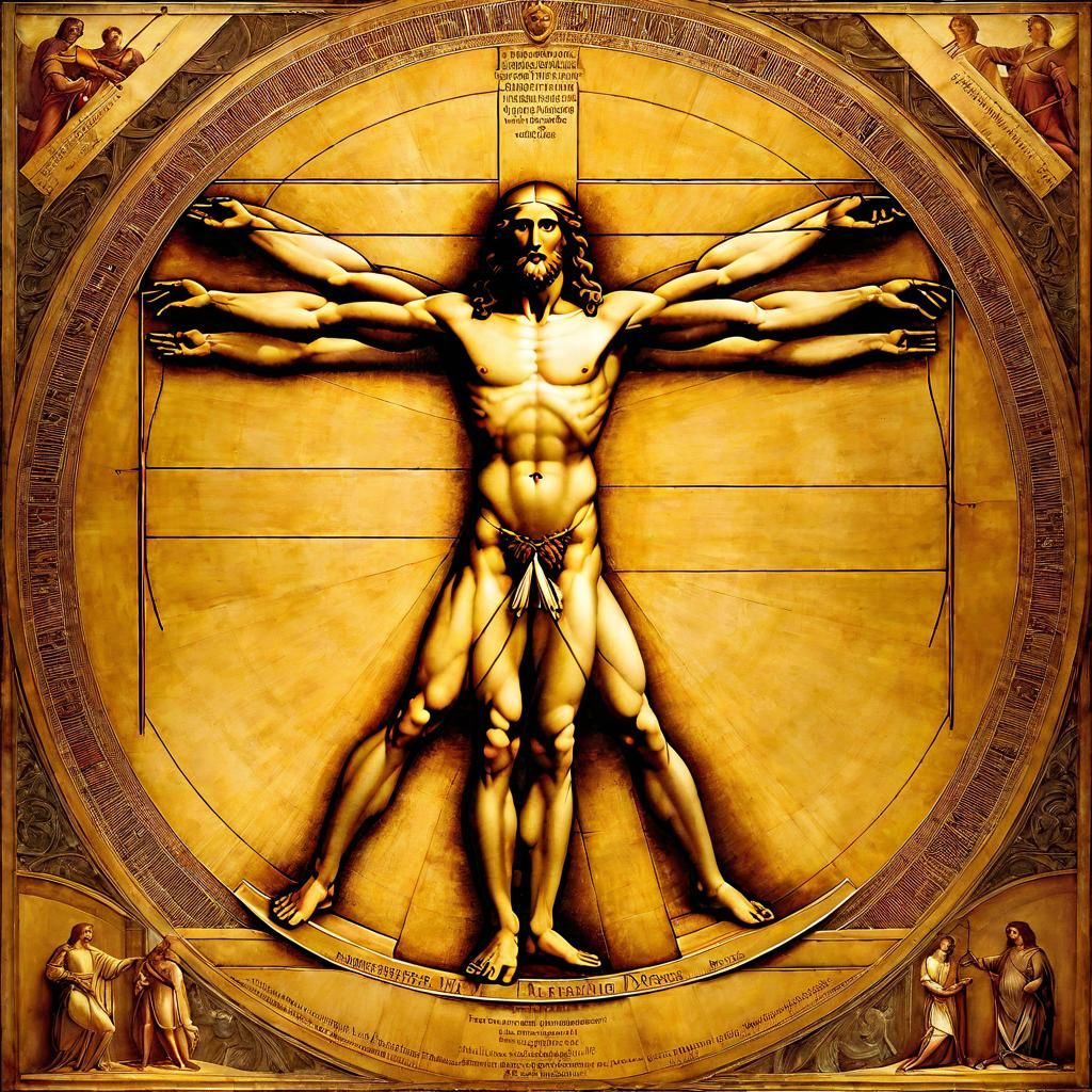 Vitruvian Man in Renaissance Style