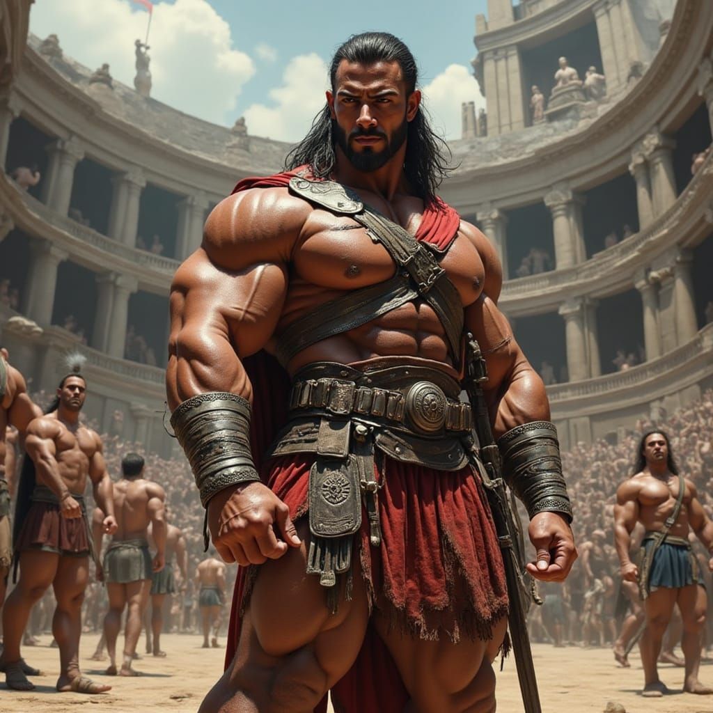 Spartacus the Gladiator in Ancient Roman Arena