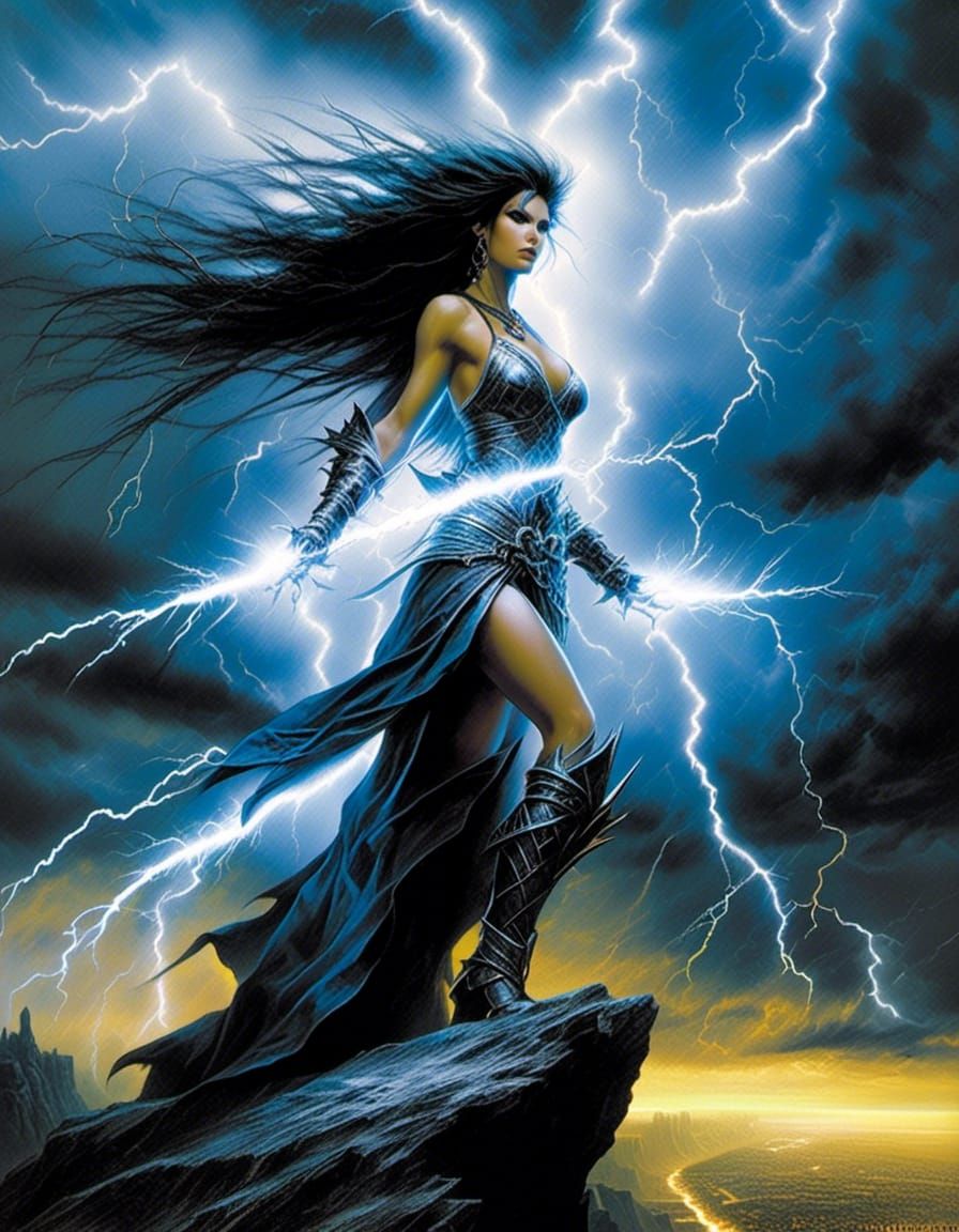 Sorceress Conjures Lightning in an Epic Storm