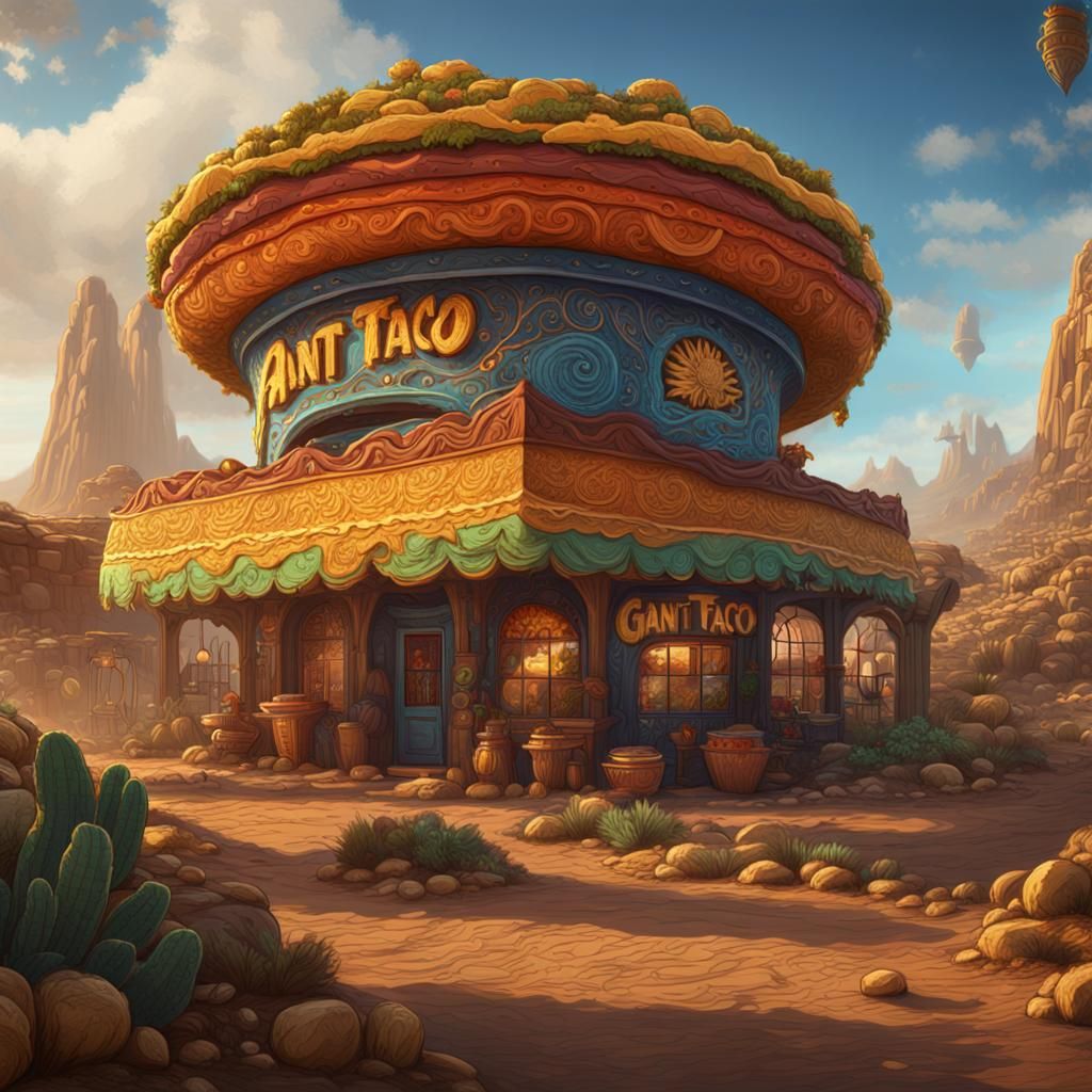Giant Taco Fantasy Concept Art in 8K