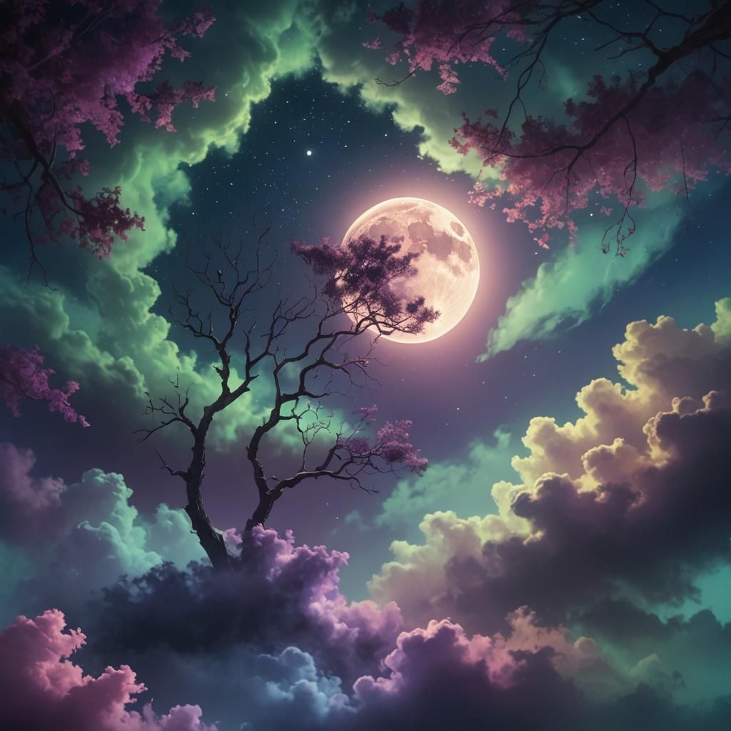 Dreamy Moonlit Night: A Fantasy Matte Painting