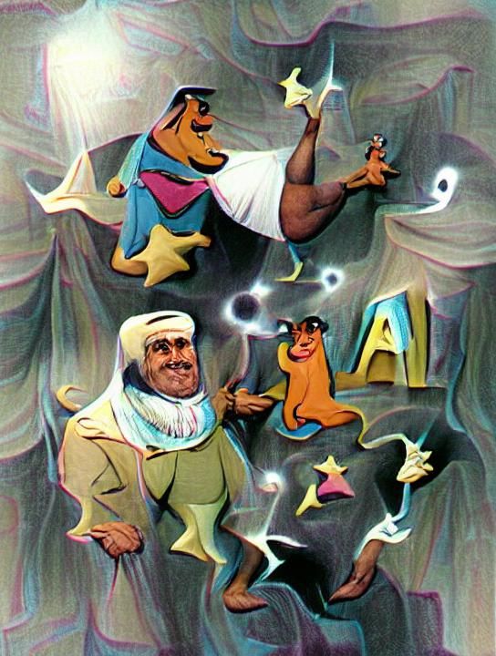 Ali Baba and Constellations in Hanna-Barbera Style