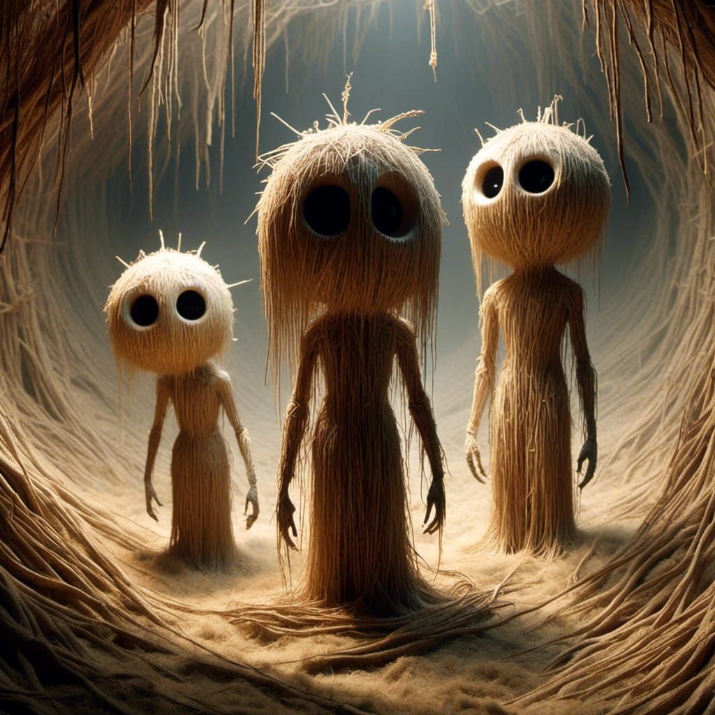 Dark Surreal Characters with Broad Brushstrokes