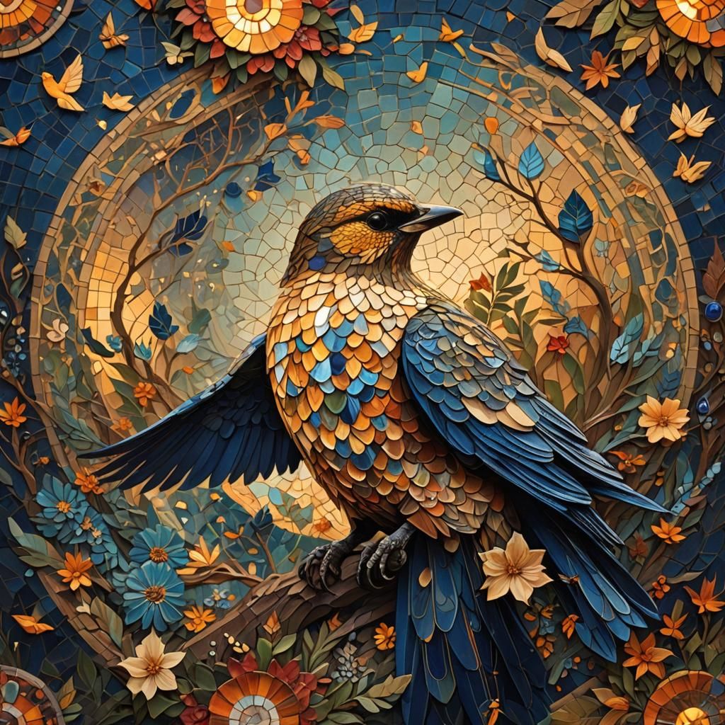 Avian Mosaic Under the Midnight Sun