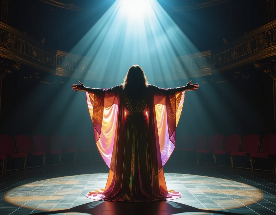 Figure in Spotlight Captures Catharsis Baroque Style