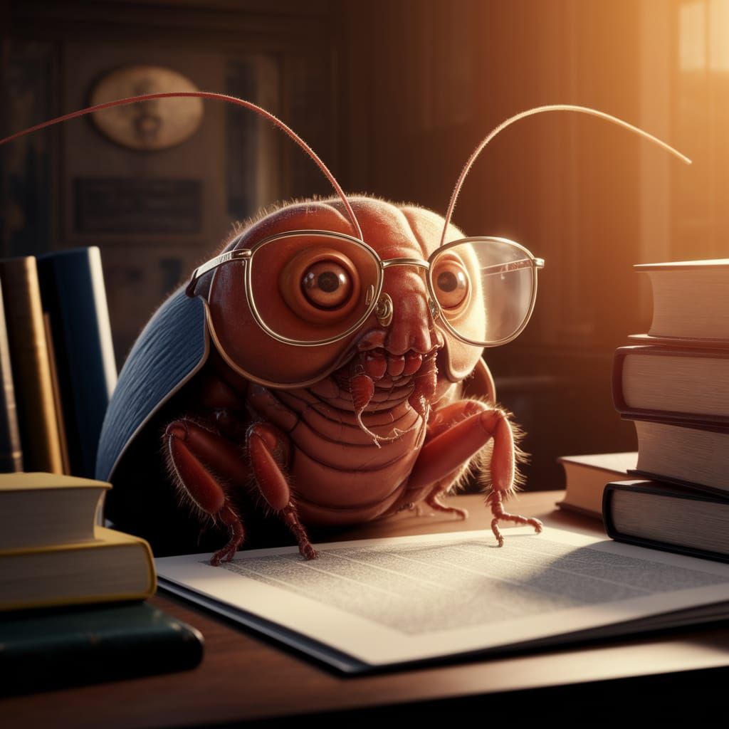 Cinematic Genius Cockroach in Academic Setting