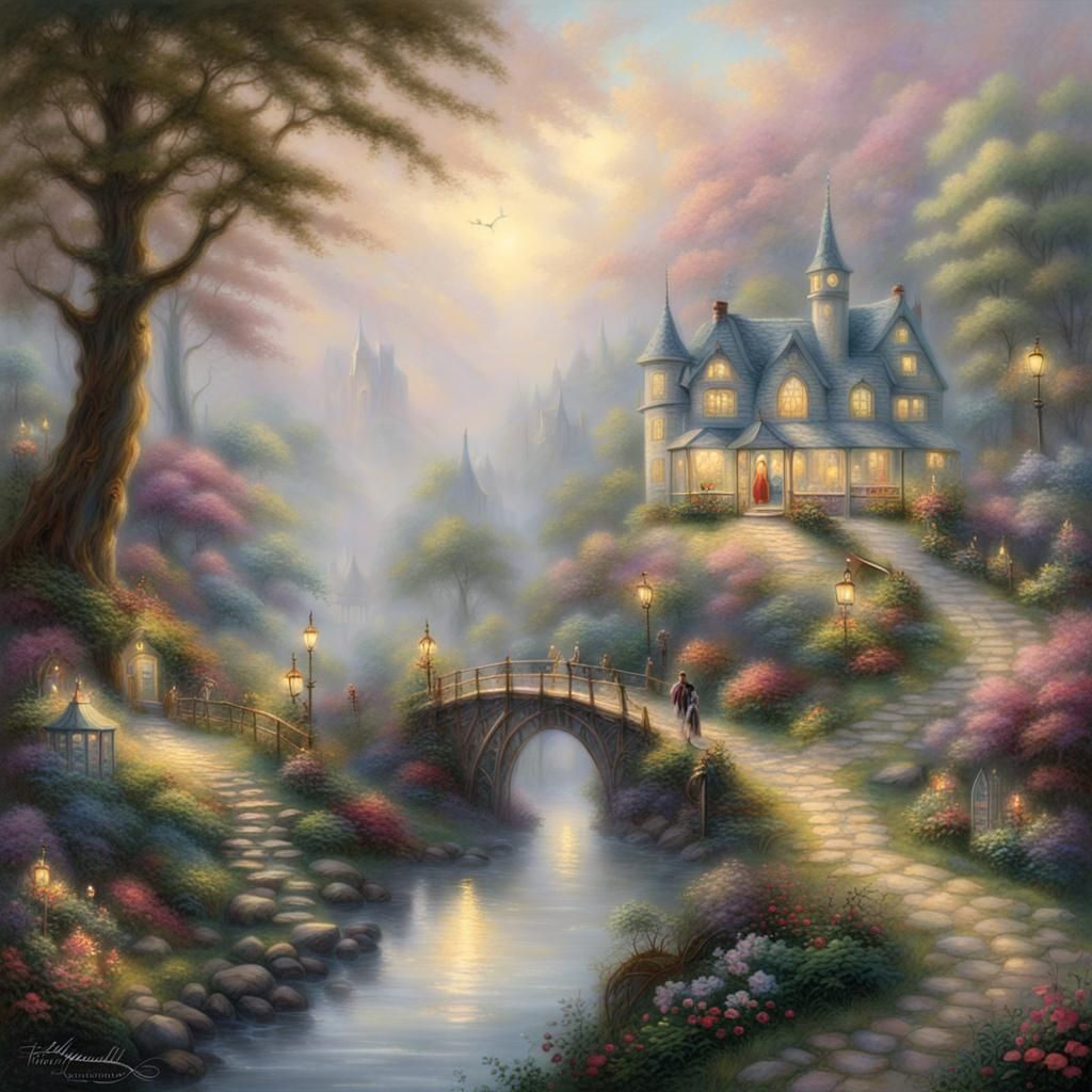 Ethereal Fantasy Landscape in Luminist Style