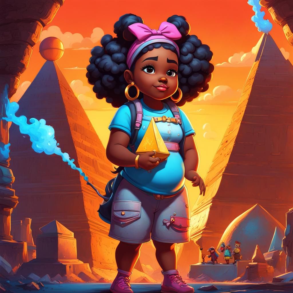 Egyptian Pyramids Visit: Graffiti Art of Black Girl