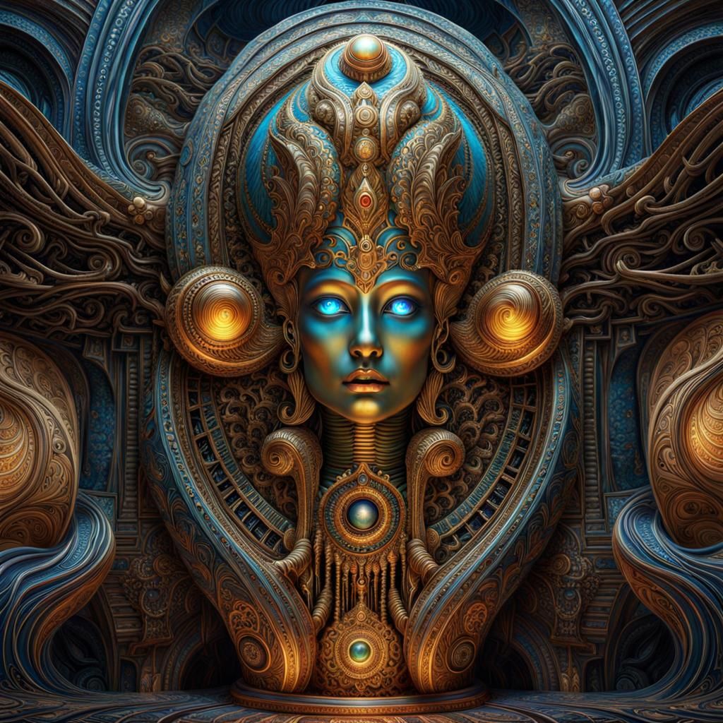 Psychedelic Billionaire God in Surrealist Style