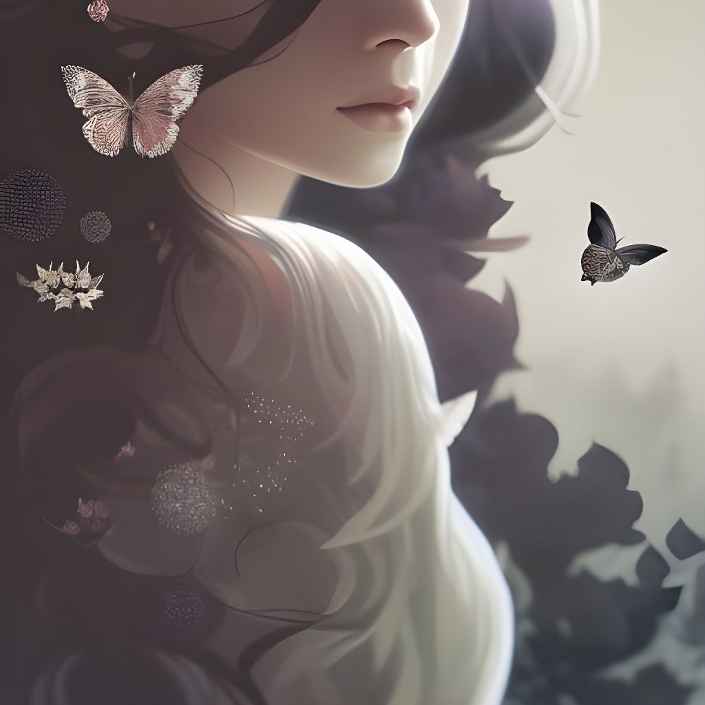 Gothic Girl with Butterflies: Neo-Victorian Art
