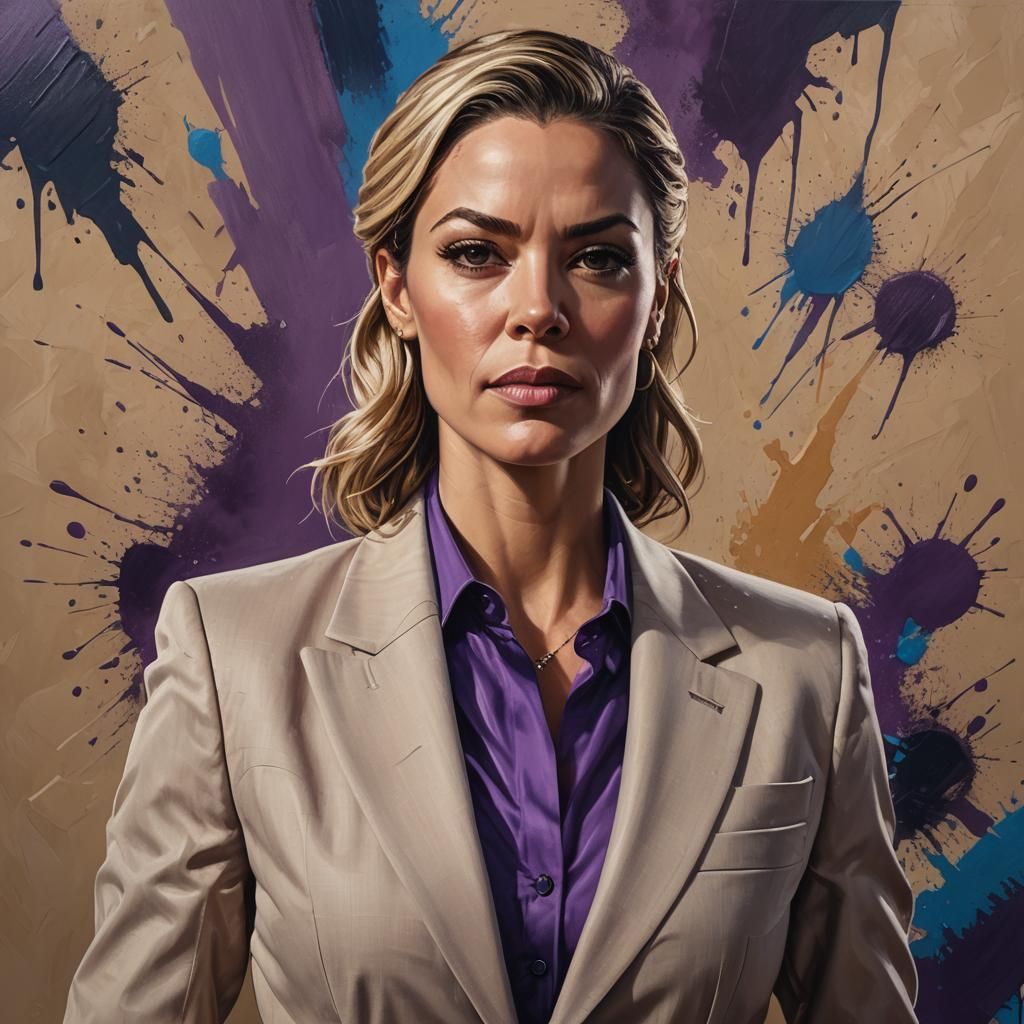 Corporate CEO Mandy Thompson in Hyperrealistic Splash Art
