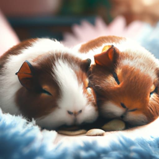 Cute Guinea Pigs Sleeping: Studio Ghibli Anime