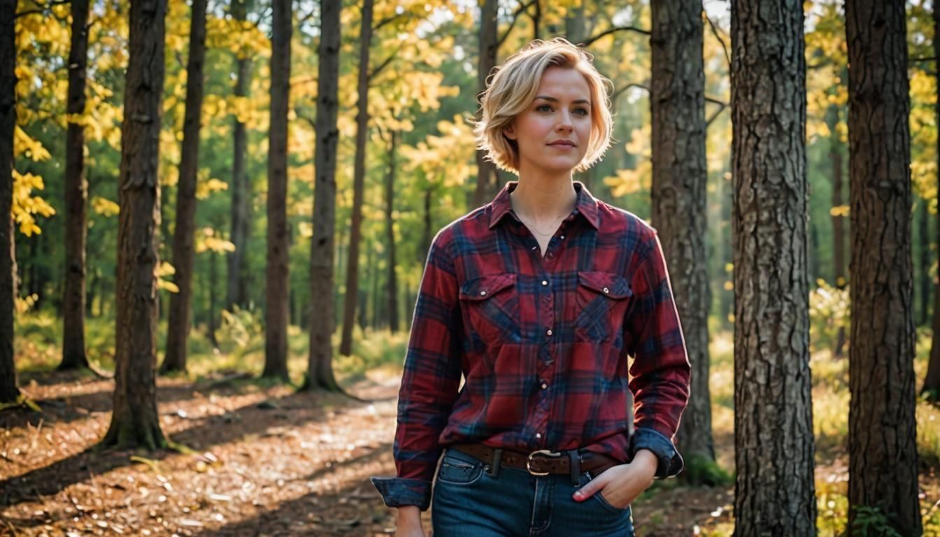 Blond Woman in Forest, Professional Photography