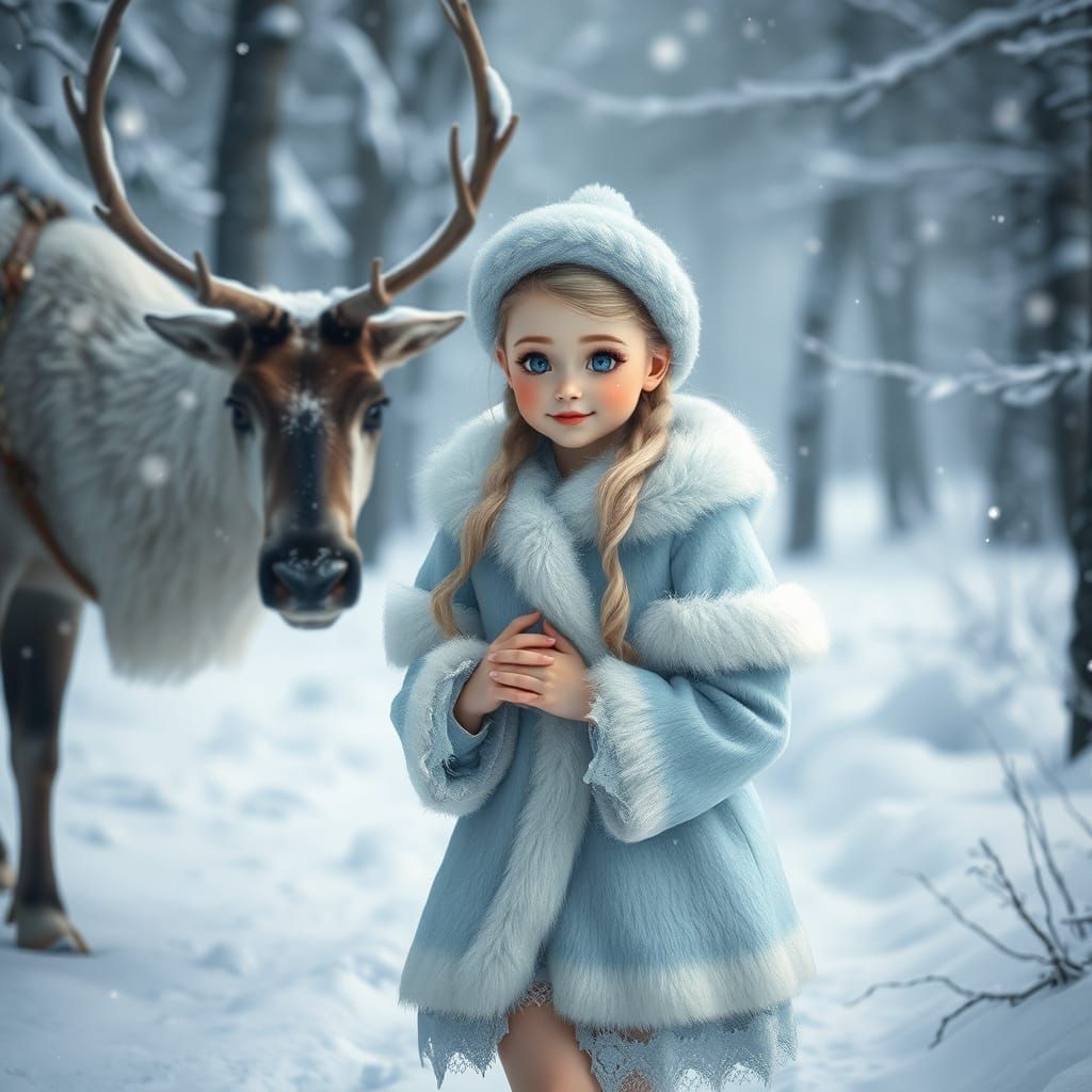 Enchanted Snow Maiden in Winter Wonderland