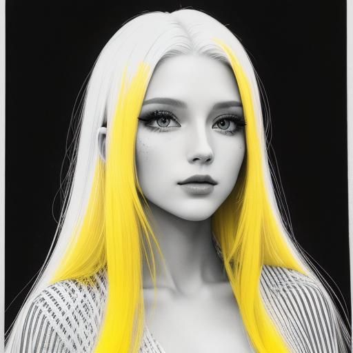 Beautiful Woman Portrait in Cross-Hatching Style