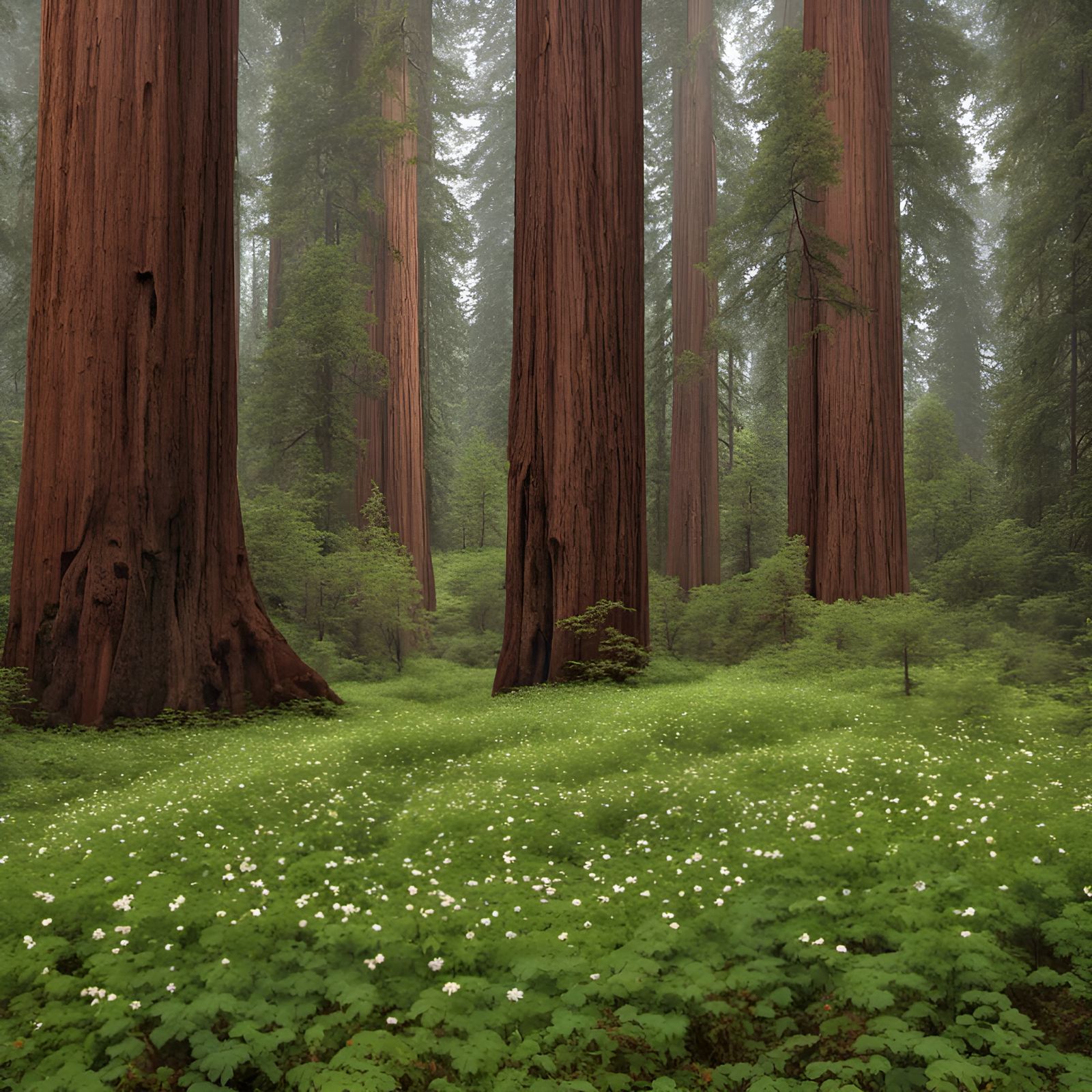 Redwood Grove: Sorrel Carpet Under Ancient Giants