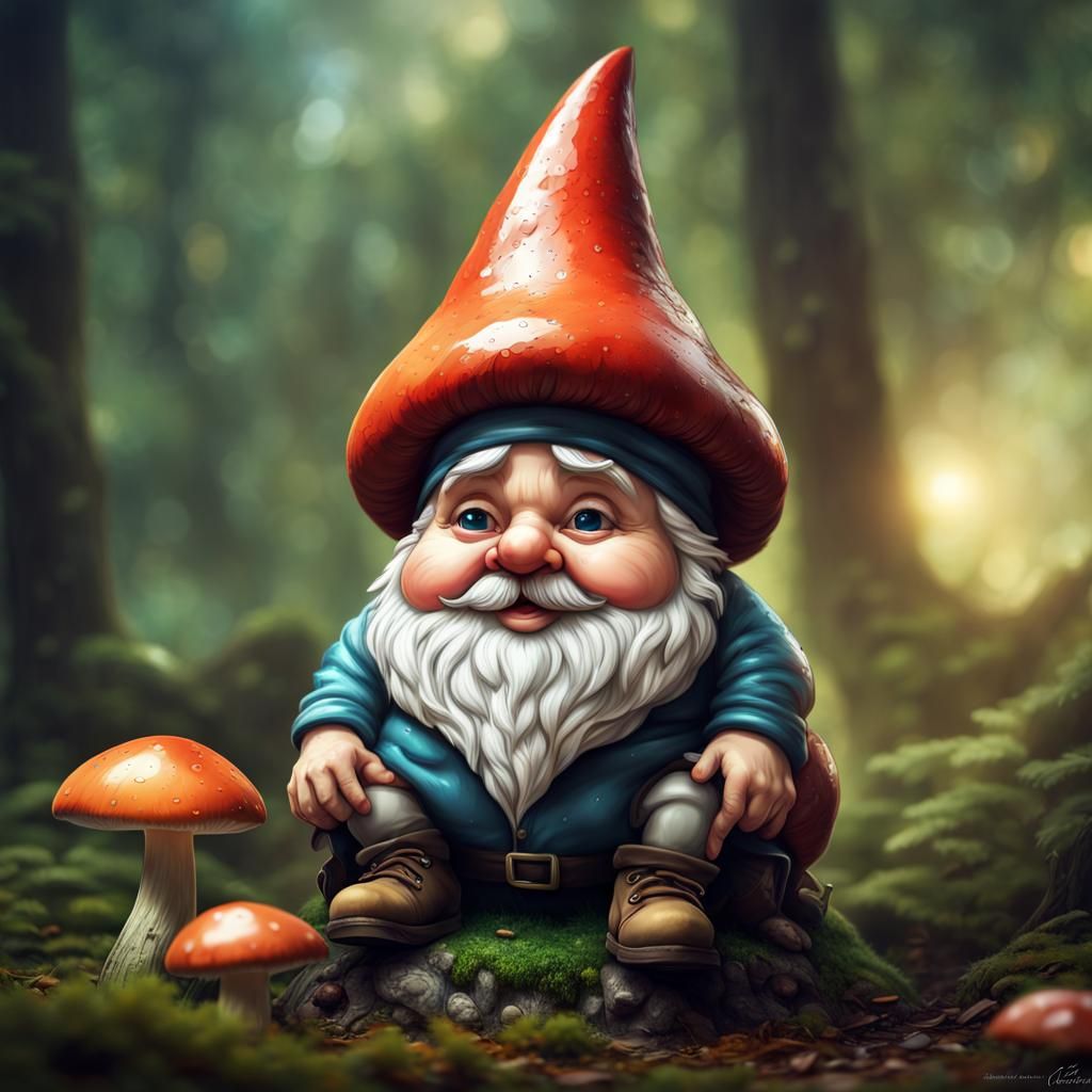 Adorable Gnome in a Jar: Fantasy Core Artwork