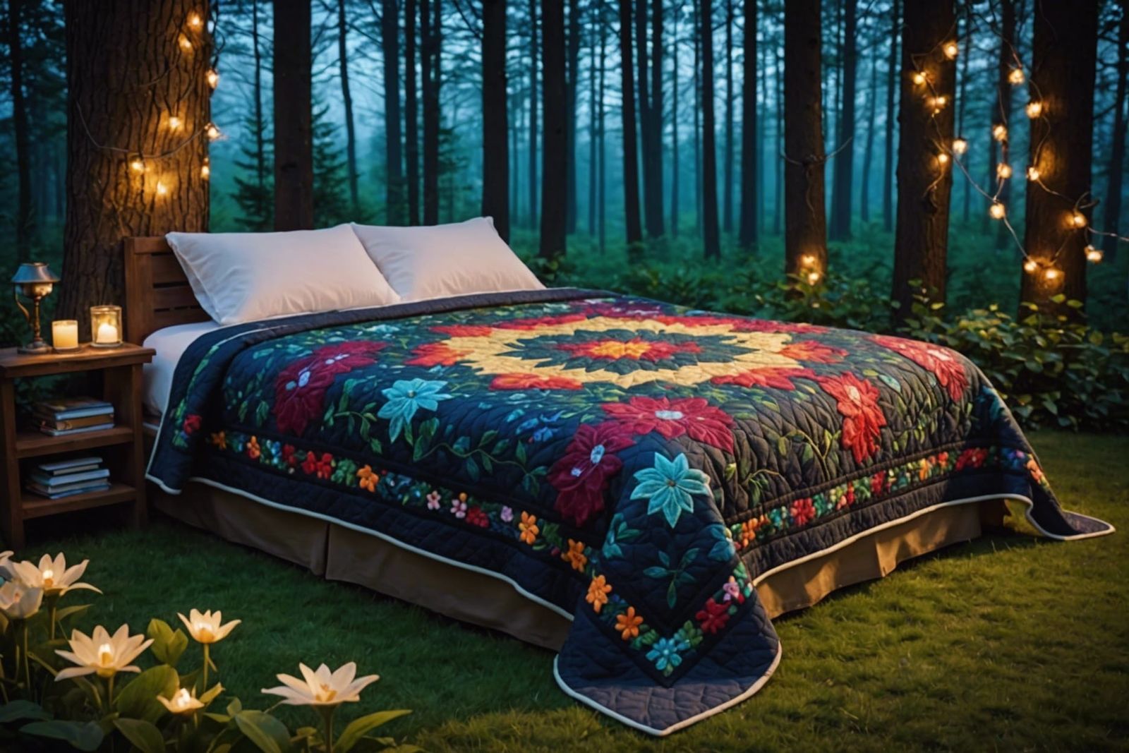 Woodland Twilight Quilted Blanket Pattern in 8K