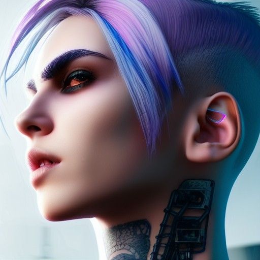 Cyberpunk Girl with Mechanical Details in 8K