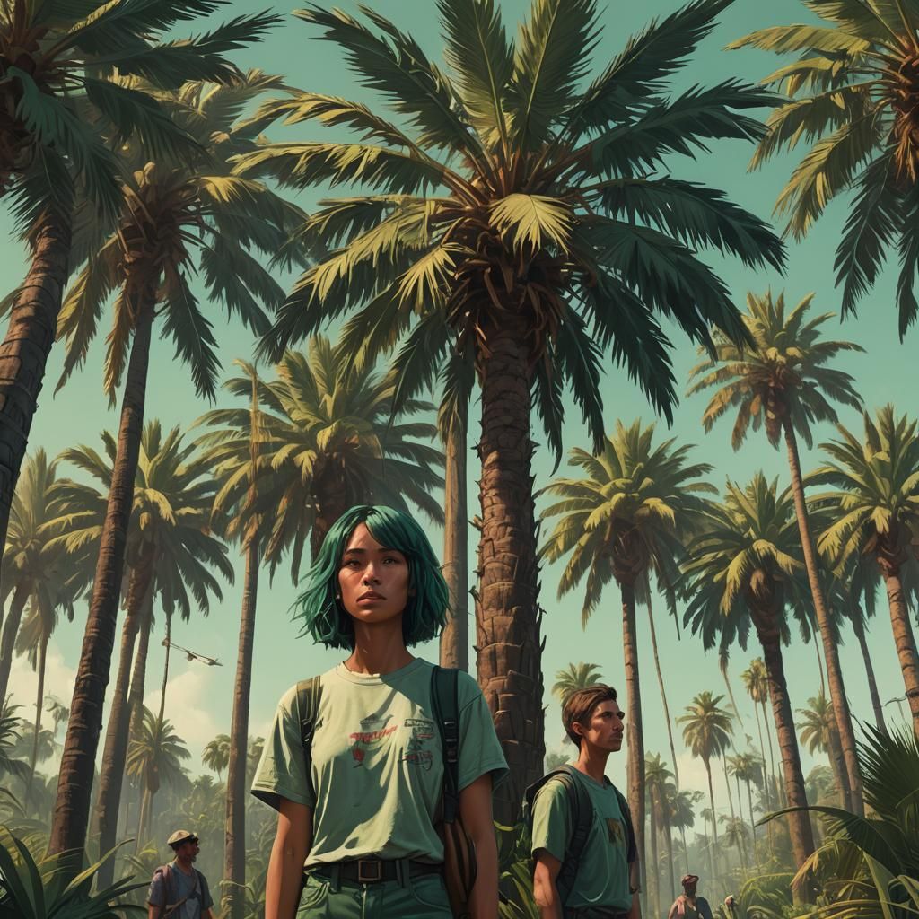 Female Palm Tree Stands Tall: Matte Painting